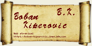 Boban Kiperović vizit kartica